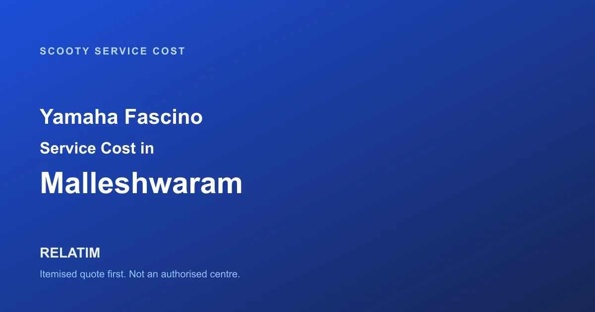 Yamaha Fascino Service Cost in Malleshwaram, Bangalore